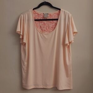 INK+IVY Peach Floral Paisley Pajama Short Set XL Summer Cool Womens Loungewear